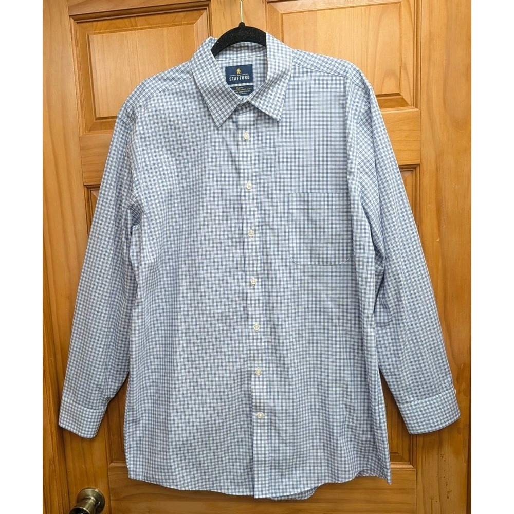 Stafford Tailored Culture Men's 17 - 34/35 Shirt Dress Shirt Work Wear Fitted